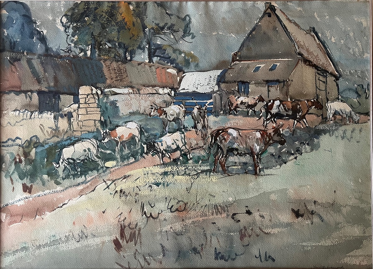 Cattle in a Farmyard